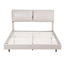 Artiss Queen Bed Frame RGB LED Floating Beds Adjustable Headboard Beige White - RnR Galore