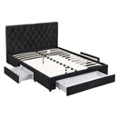 Artiss Queen Bed Frame Storage Charging Station Upholstered 3 Drawers USB Type - C - RnR Galore