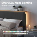 Artiss Queen Bed Frame Upholstered Adjustable Headboard Mood Lighting Heavy Duty Grey Velvet - RnR Galore