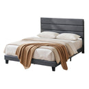 Artiss Queen Bed Frame Upholstered Platform Base with Geometric Headboard Charcoal Grey Linen Wood Slats for Modern Bedroom Furniture Home Decor - RnR Galore