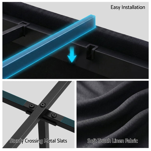 Artiss Queen Bed Frame with Storage Drawers RGB Lights Charging Station Upholstered Fabric - RnR Galore