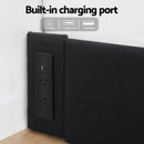 Artiss Queen Bed Frame with Storage Drawers RGB Lights Charging Station Upholstered Fabric - RnR Galore