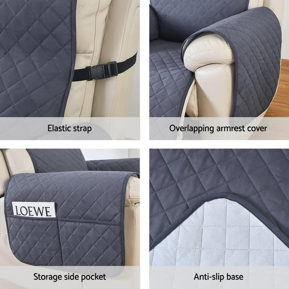 Artiss Recliner Chair Cover 100% Water Resistant Grey - RnR Galore
