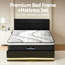 Artiss RGB LED Queen Bed Frame with 32cm Giselle Mattress Set - RnR Galore