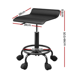 Artiss Salon Stool Square Swivel Chair Black - RnR Galore