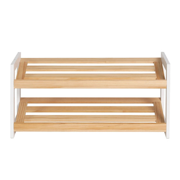 Artiss Shoe Rack 2 Tier 6 Pairs White Kara - RnR Galore