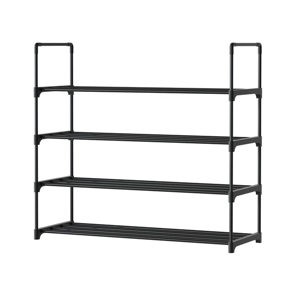 Artiss Shoe Rack 4 - tier 16 Pairs Stackable Black - RnR Galore