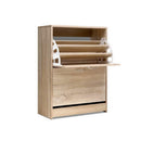 Artiss Shoe Rack Cabinet 24 Pairs 3 - tier Wood Nina - RnR Galore