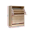 Artiss Shoe Rack Cabinet 24 Pairs 3 - tier Wood Nina - RnR Galore