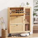 Artiss Shoe Rack Cabinet 3 Flip - out Drawers Pine - RnR Galore