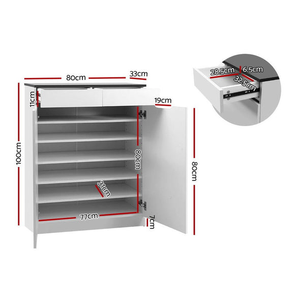 Artiss Shoe Rack Cabinet 30 Pairs White Eve - RnR Galore