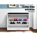 Artiss Shoe Rack Cabinet Bench 15 Pairs White Kyla - RnR Galore