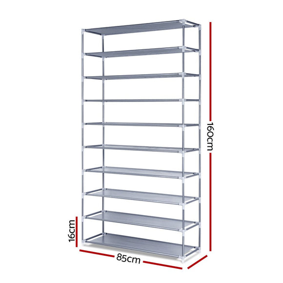 Artiss Shoe Rack Cabinet Stackable 10 - Tier Grey - RnR Galore