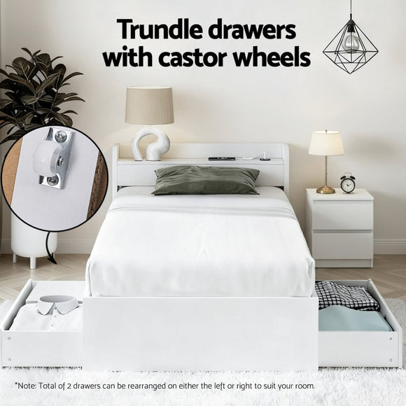 Artiss Single Bed Frame and Bedside Table - RnR Galore