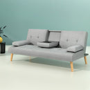 Artiss Sofa Bed 188CM Grey Faux Linen - RnR Galore