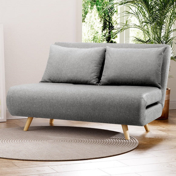 Artiss Sofa Bed 2 Seater Convertible Couch Recliner Lounge Chair Linen - RnR Galore