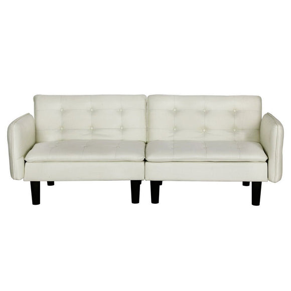 Artiss Sofa Bed 3 Seater Tufted Faux Linen Beige - RnR Galore