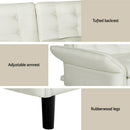 Artiss Sofa Bed 3 Seater Tufted Faux Linen Beige - RnR Galore