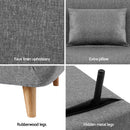 Artiss Sofa Bed Convertible Couch Recliner Lounge Chair Linen Grey - RnR Galore