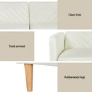 Artiss Sofa Bed Convertible Lounge 3 Seater Futon Couch Recliner Fabric Beige - RnR Galore