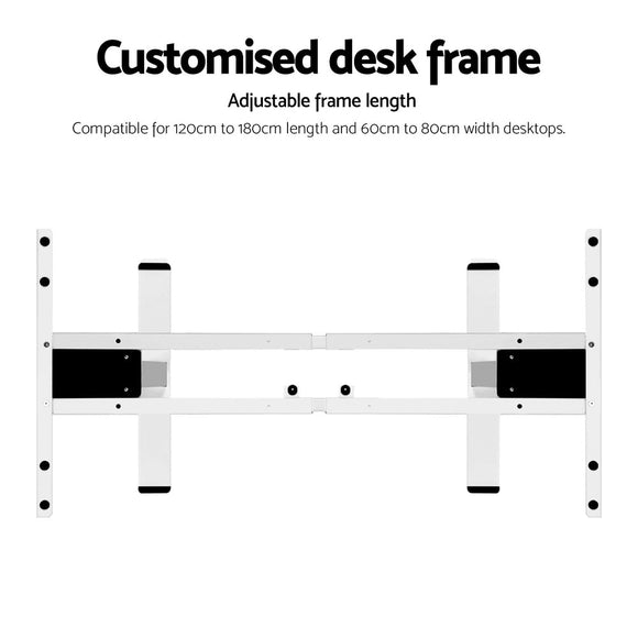 Artiss Standing Desk Frame Only Dual Motor Motorised White - RnR Galore