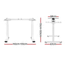 Artiss Standing Desk Frame Only Dual Motor Motorised White - RnR Galore