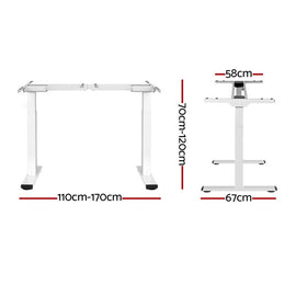 Artiss Standing Desk Frame Only Dual Motor Motorised White - RnR Galore