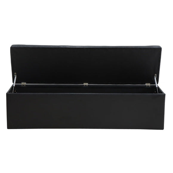 Artiss Storage Ottoman Blanket Box 140cm Leather Black - RnR Galore