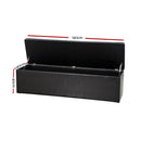 Artiss Storage Ottoman Blanket Box 140cm Leather Black - RnR Galore