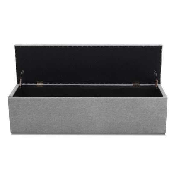 Artiss Storage Ottoman Blanket Box 140cm Linen Grey - RnR Galore