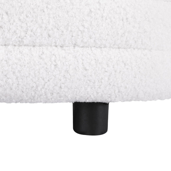 Artiss Storage Ottoman Blanket Box 87cm Boucle Fabric Oval - RnR Galore