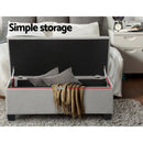 Artiss Storage Ottoman Blanket Box 97cm Button Linen Grey - RnR Galore