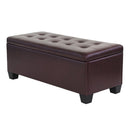 Artiss Storage Ottoman Blanket Box 97cm Leather Brown - RnR Galore