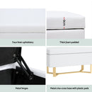 Artiss Storage Ottoman Blanket Box Criss - cross Linen White - RnR Galore