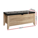 Artiss Storage Ottoman Blanket Box Leather Oak - RnR Galore