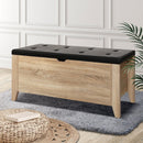 Artiss Storage Ottoman Blanket Box Leather Oak - RnR Galore