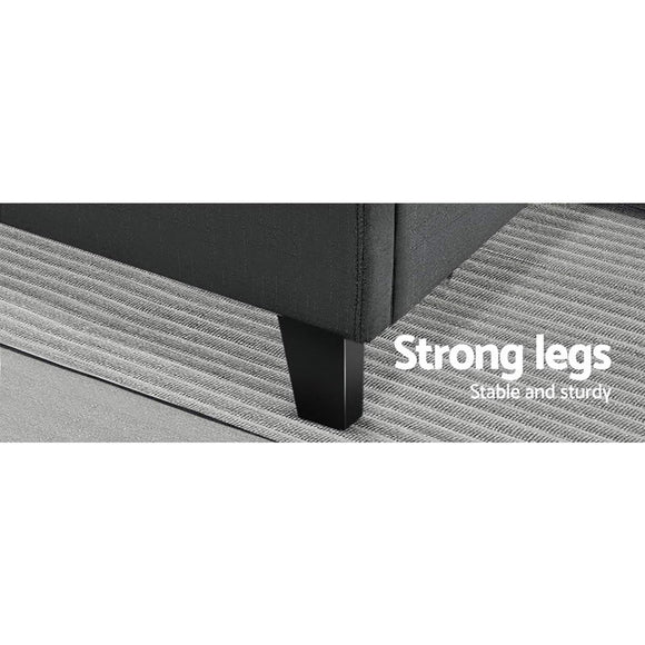 Artiss Tino Bed Frame Double Size Charcoal Fabric - RnR Galore