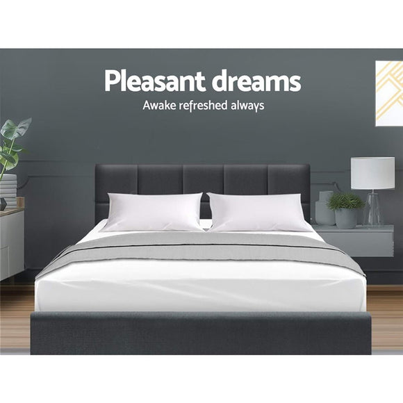 Artiss Tino Bed Frame Double Size Charcoal Fabric - RnR Galore