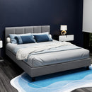Artiss Tino Bed Frame Queen Size Grey Fabric - RnR Galore