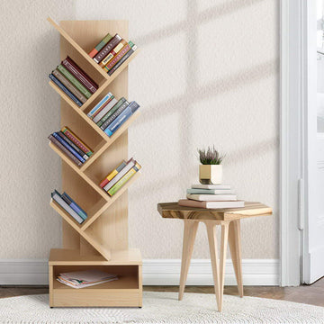 Artiss Tree Bookshelf 7 Tiers - ECHO Oak - RnR Galore