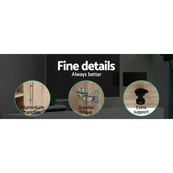 Artiss TV Cabinet Entertainment Unit 140cm Oak Ken - RnR Galore