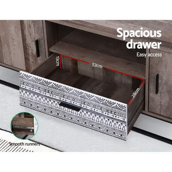 Artiss TV Cabinet Entertainment Unit Stand Storage Wooden Industrial Rustic 180cm - RnR Galore