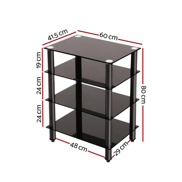 Artiss TV Stand 4 Tiers Storage Shelf Rack Tempered Glass Entertainment Unit - RnR Galore