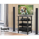 Artiss TV Stand 4 Tiers Storage Shelf Rack Tempered Glass Entertainment Unit - RnR Galore
