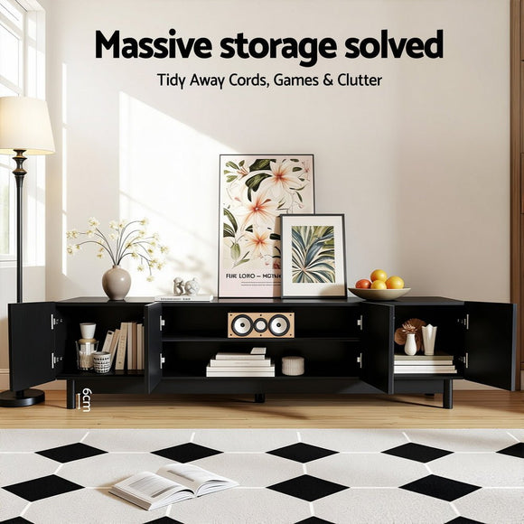 Artiss TV Unit Entertainment Unit Storage Cabinet 180cm Black - RnR Galore