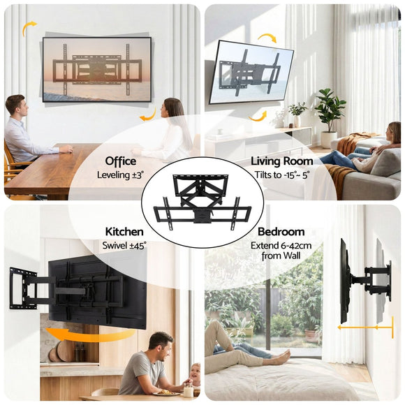 Artiss TV Wall Mount Bracket for 37" - 85" TVs Swivel Tilt Extendable Full Motion - RnR Galore