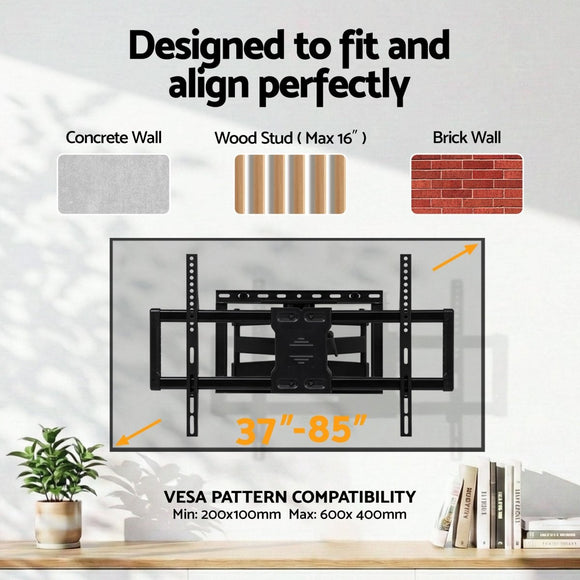 Artiss TV Wall Mount Bracket for 37" - 85" TVs Swivel Tilt Extendable Full Motion - RnR Galore