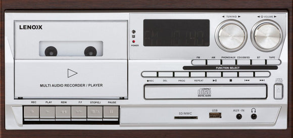 Audio Home Entertainment System (Brown) Turntable, CDs, Vinyl, Wireless Streaming & More - RnR Galore