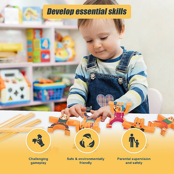 Balancing Stacking Blocks Educational Balance Wooden Acrobatic Toys Game - RnR Galore