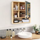 Bamboo Wall Medicine Cabinet Mirror 55.5cm 5 Shelf - RnR Galore